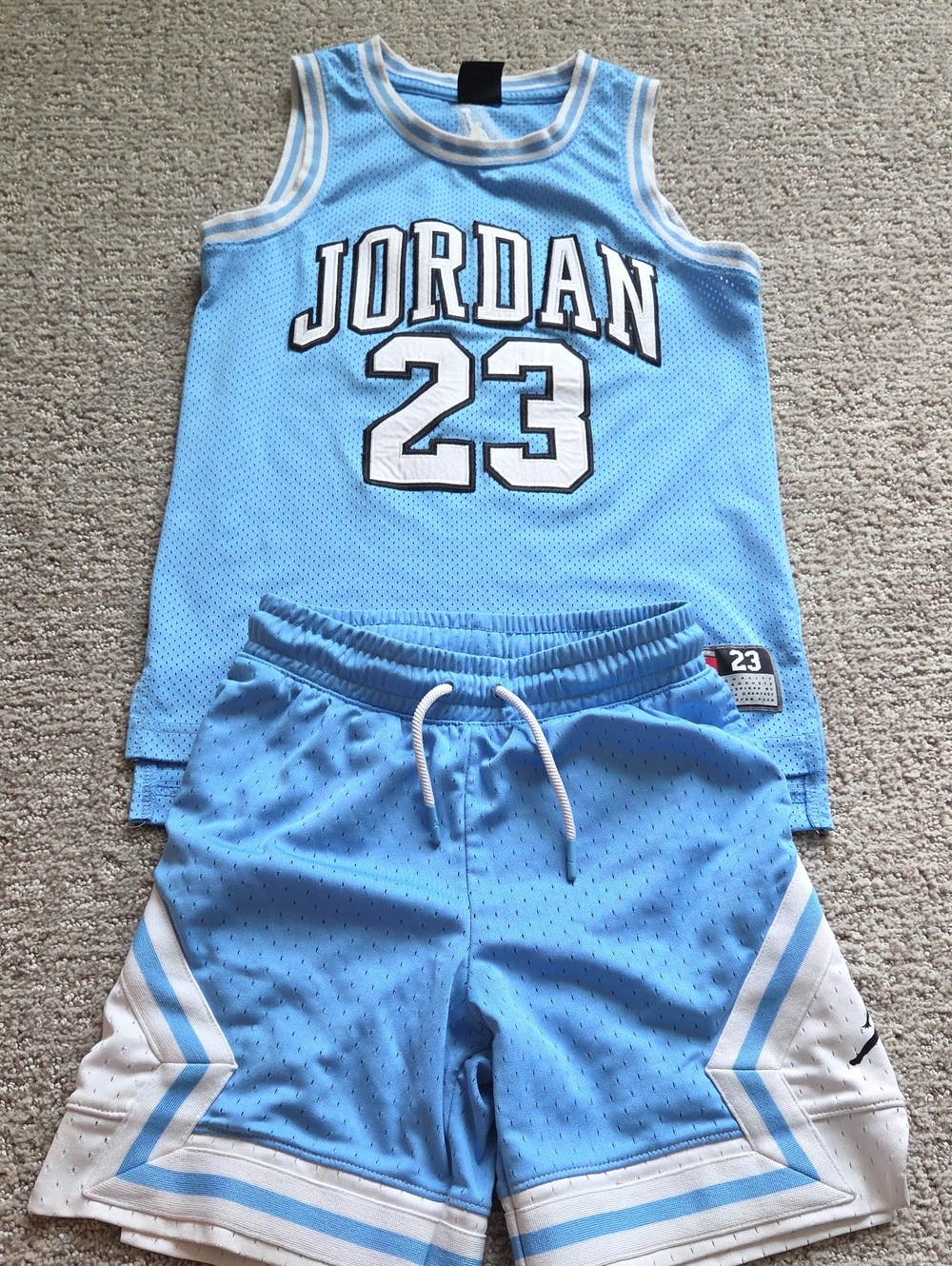 Jordan Sky Blue Mesh Kids Basketball Set